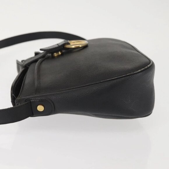 Christian Dior Honeycomb Canvas Shoulder Bag PVC Black Gold Auth SW1569 - Picture 4 of 16